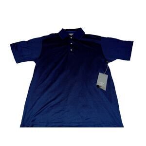 Cutter & Buck Shirt Mens S Blue Collar Polo Stretch Short Sleeve Nanotech fabric